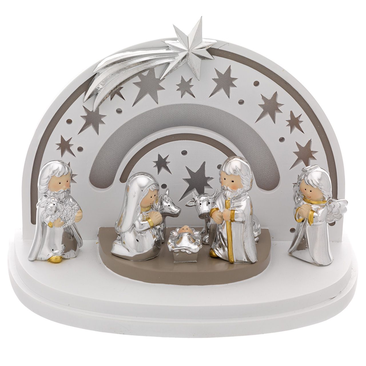 CAPANNA 14*24*16 CON PARETE LED + PRESEPE EUROPEO 7 PZI
